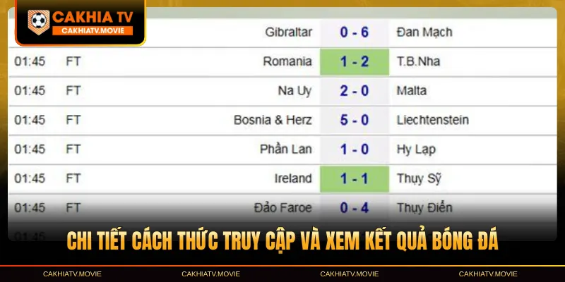 Chi tiết cách thức truy cập và xem kết quả bóng đá